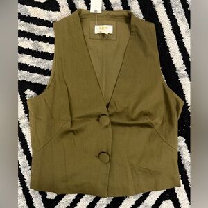 Anthropologie Maeve Moss Green Utility Vest